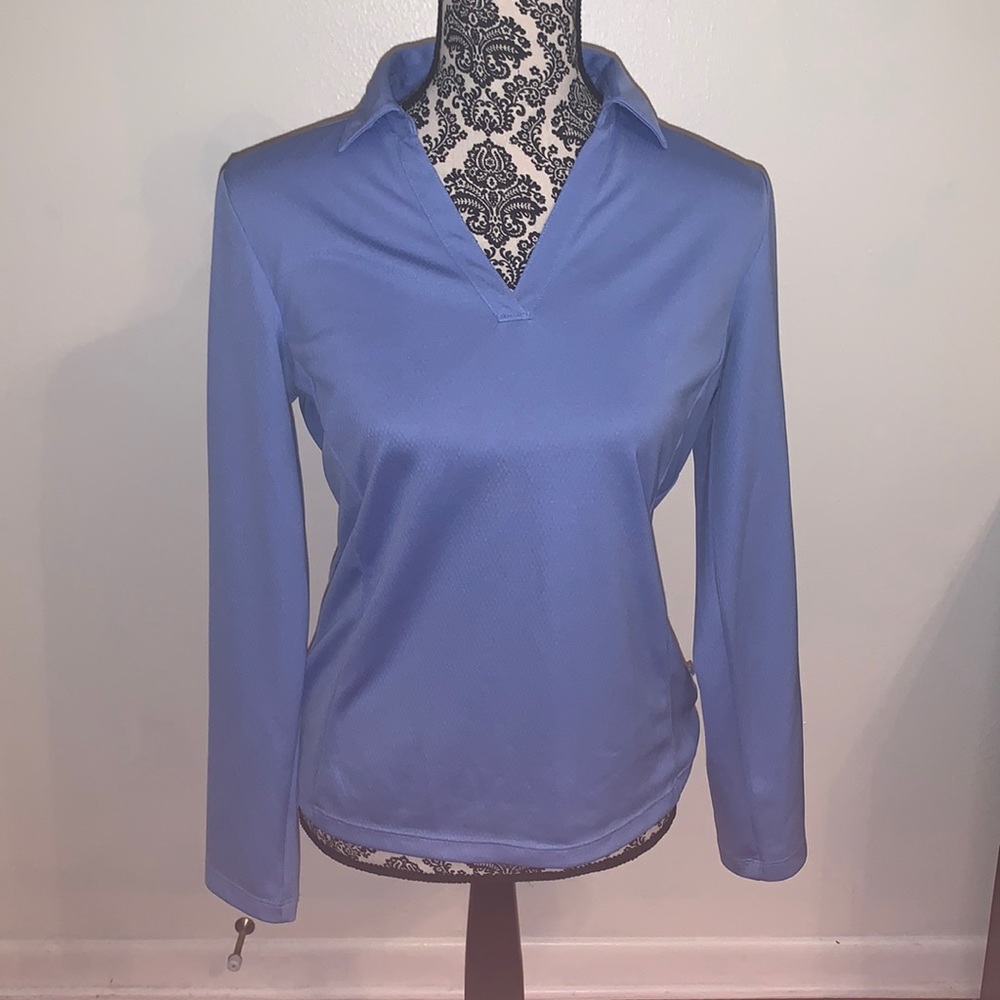 Lady Hagen Essential Blue Long Sleeve Golf Top - M